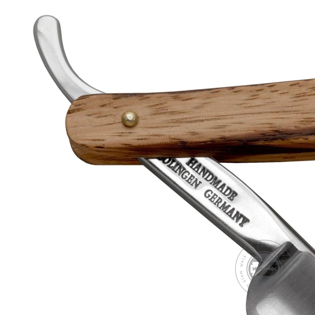 G&F Timor® Deluxe Razor 5/8 Carbon Steel with Zebrano Wood Handle - Image 3