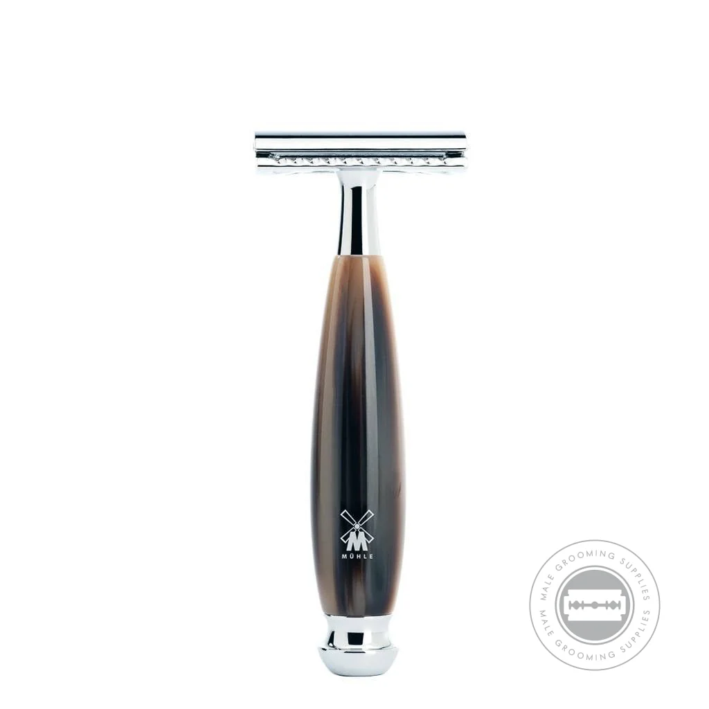 Muhle VIVO Horn Brown 3 Piece Safety Razor Shaving Set - Image 3