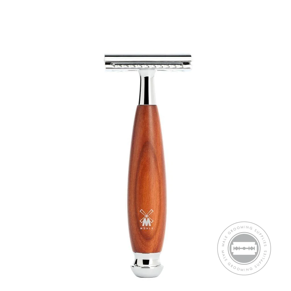 Muhle VIVO Plum Wood 3 Piece Safety Razor Shaving Set - Image 3