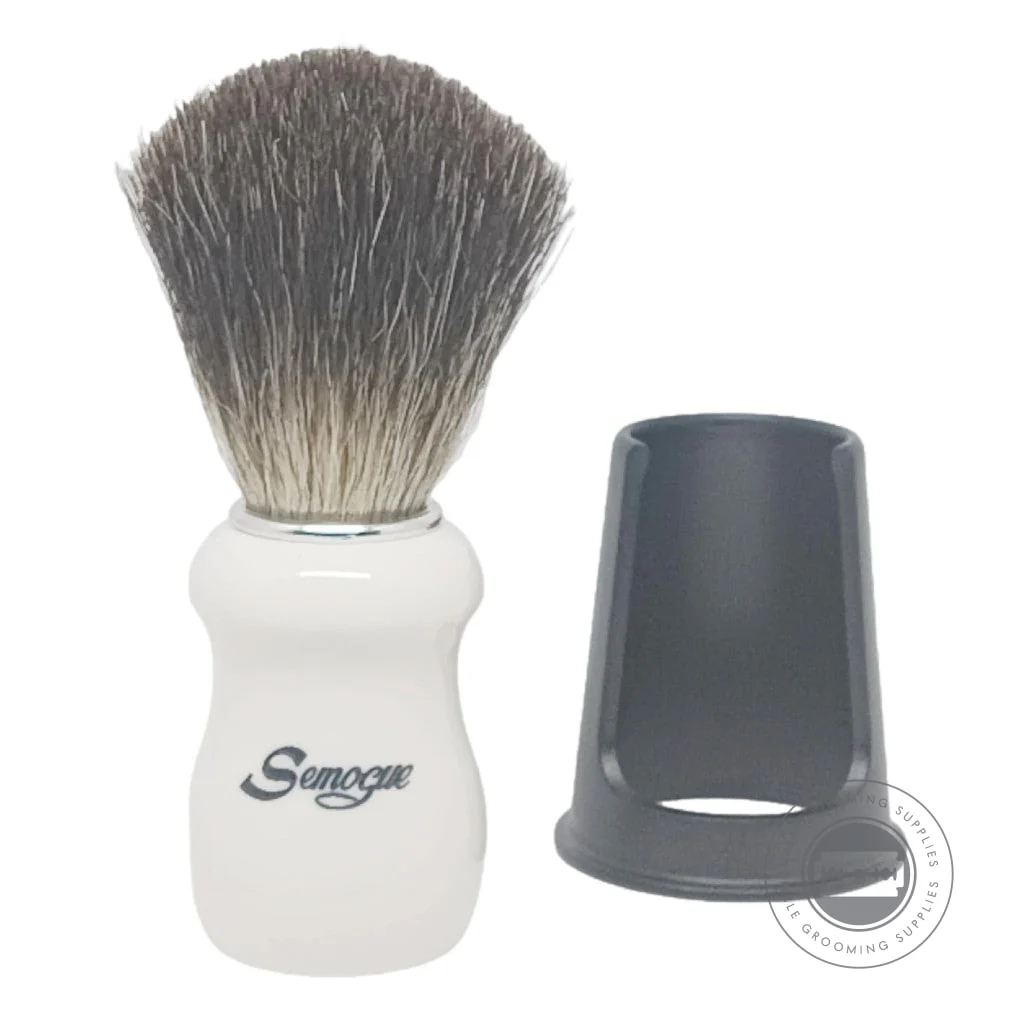 Semogue Pharos-C3 Pure Black Badger Shaving Brush – Arctic White